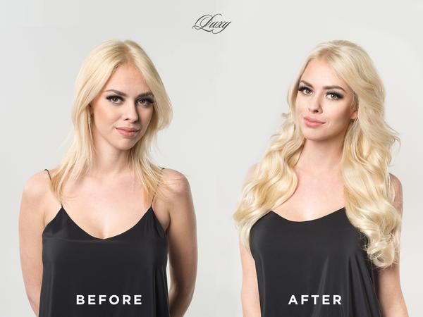 before after hair extensions