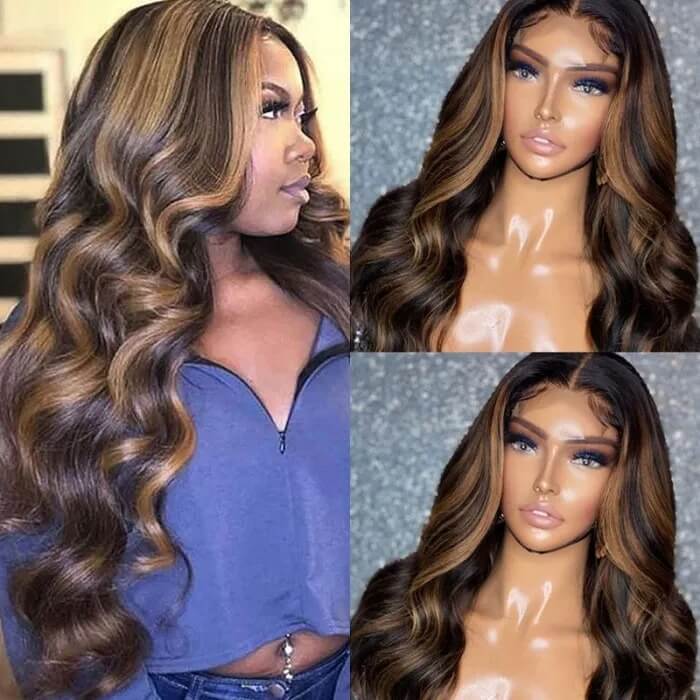 HAIRURL Balayage #FB30 Body Wave Lace Front T Part Wig