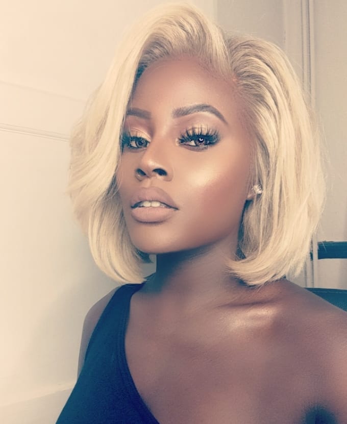 blonde natural looking pre-plucked hairline bob