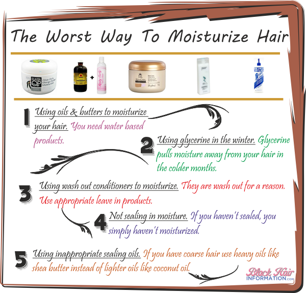 The worst way to moisturize hair infographic
