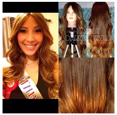 Darnell Wold lace wig unit - brown and golden brown ombre