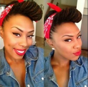 Rosie The Riveter Updo With Locs