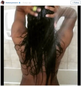 Kenya Moore Wants You To Know That Her Hair Is Real - Posts Shower Scene On Instagram