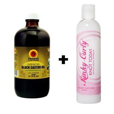 Tropic Isle Jamaican Black Castor Oil 8 Oz and Kinky Curly Knot-today 