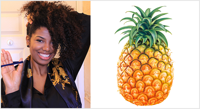hair pineapple and pineaapple fruit