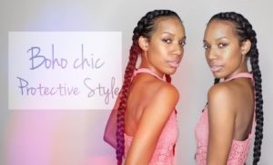 A Boho Chic Protective Style Consisting of Two Simple French Braids