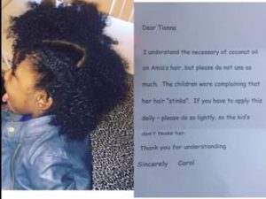 Teacher Asks Chicago Mom To Stop Using So Much Coconut Oil In Her Daughters Hair Via Note