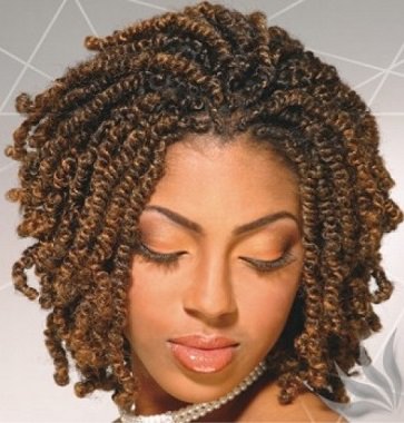 Woman with a natural kinky twist hairstyle