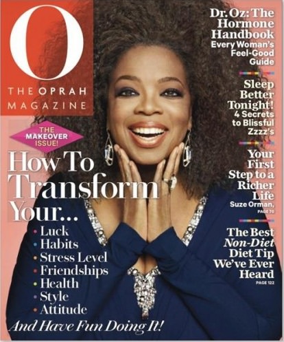 Oprah natural hair on cover of O magazine