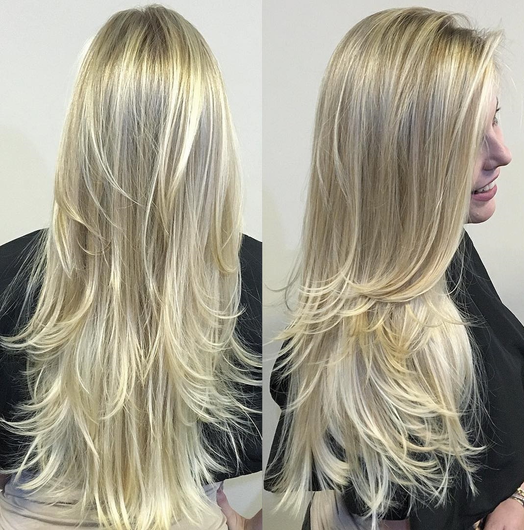 Long Layered Blonde Hairstyle
