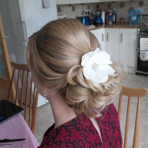 blonde prom updo for long hair