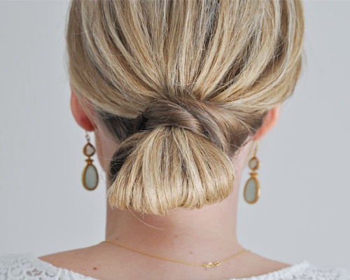 low knot updo for medium hair
