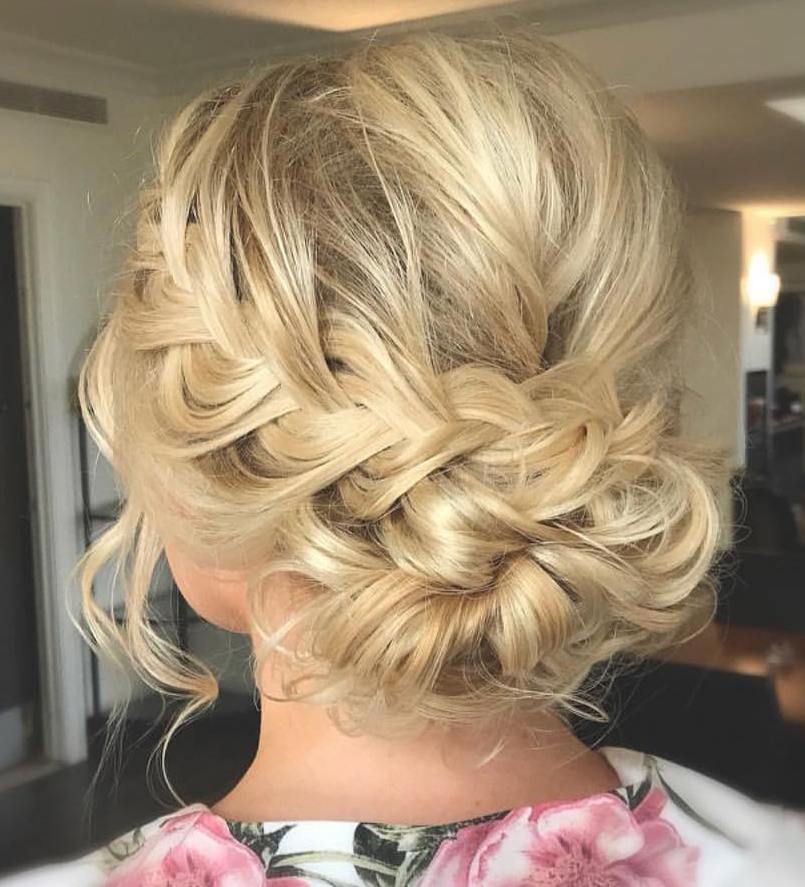 Low Updo with a Braid