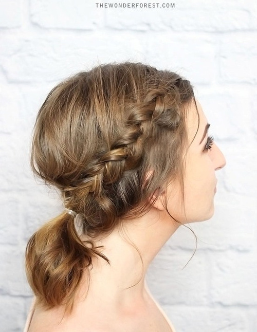 braided updo and pony for medium hair