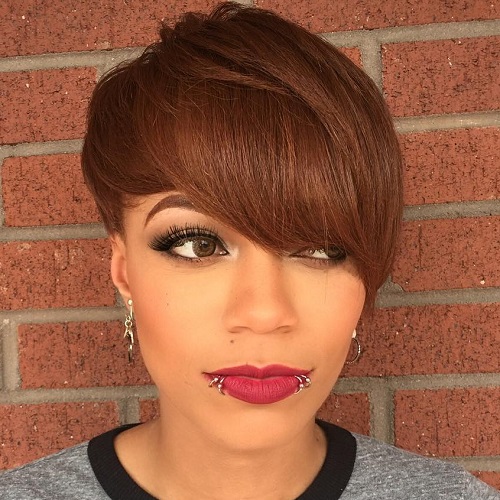 short brown hairstyle for black women