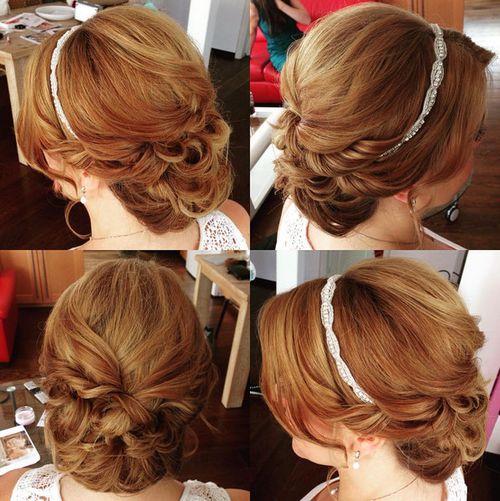 formal updo with a thin headband