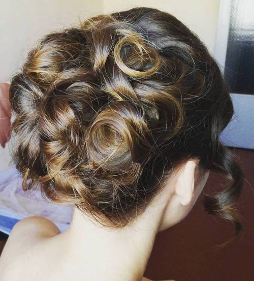 curled formal updo for long hair