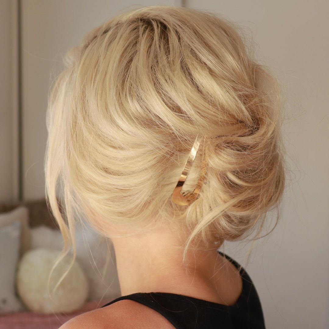 French Twist With Golden Clip