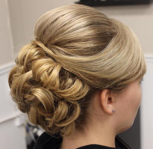 formal updo with a bouffant