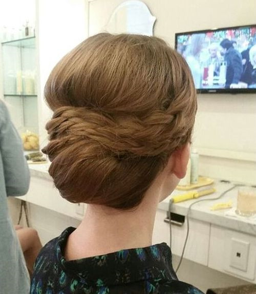 formal chignon prom hairstyle for long hair
