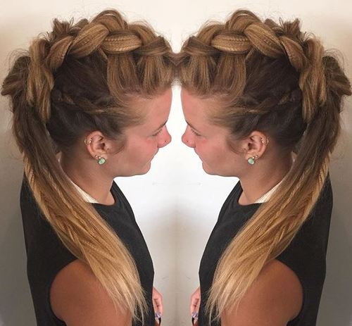 braided fauxhawk with crimped hair