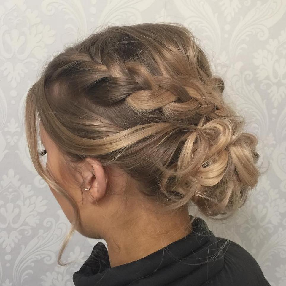 Low Bun With Braids For Thin Hair