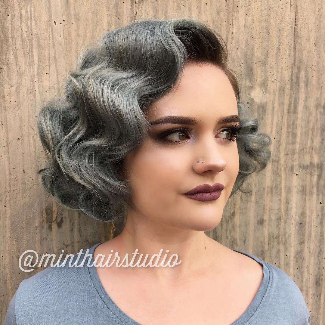 Gray Bob With Finger Waves