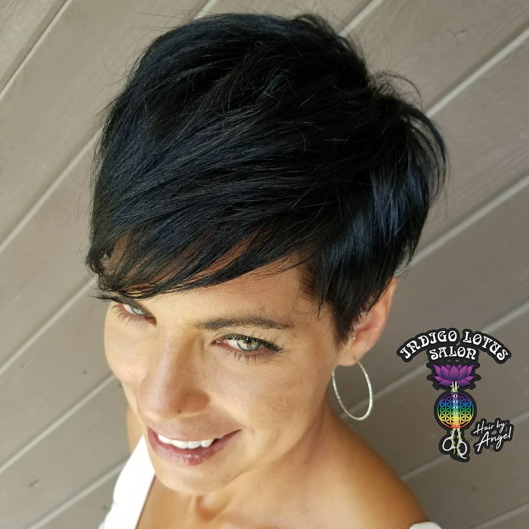 Tapered Pixie With Bangs And Feathered Layers