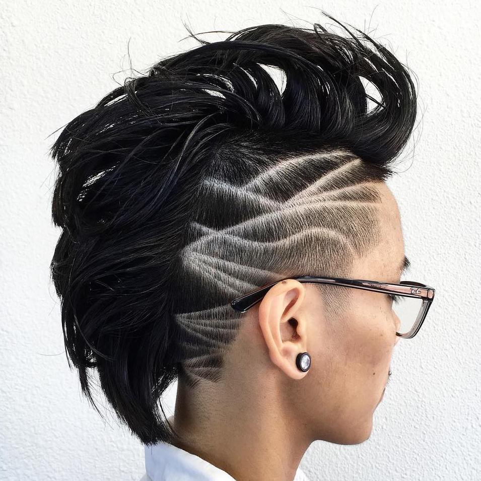 Women's Mohawk With Carved Designs