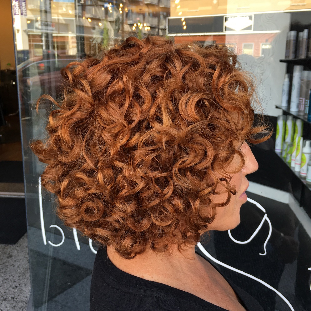Short Curly Copper Red Bob