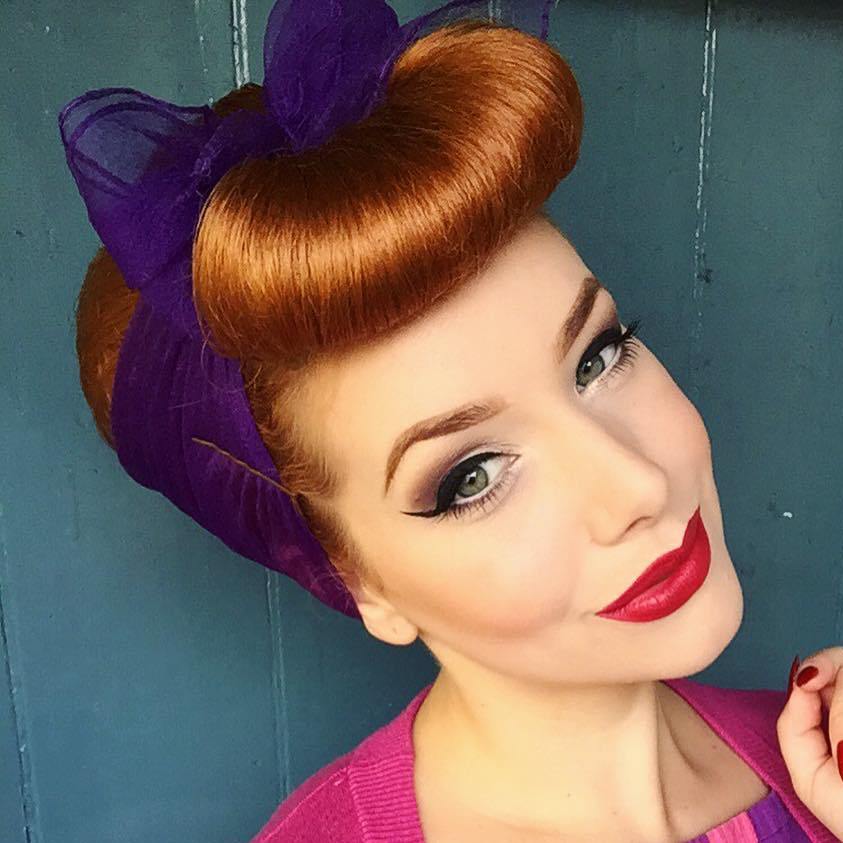 Pin Up Updo With A Head Scarf