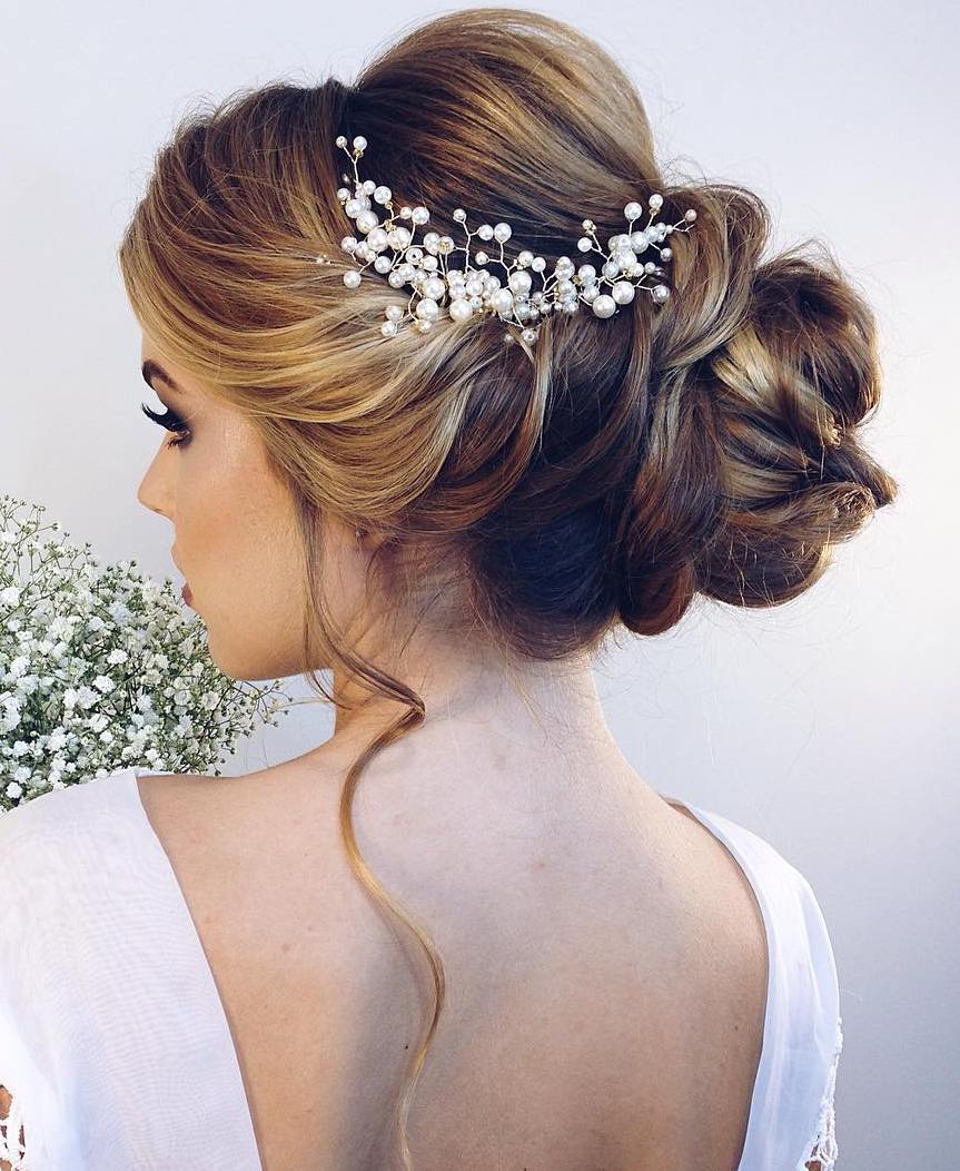 Bridal Bun With Twists For Long Hair