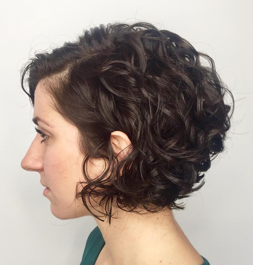 Jaw-Length Curly Bob With Bangs