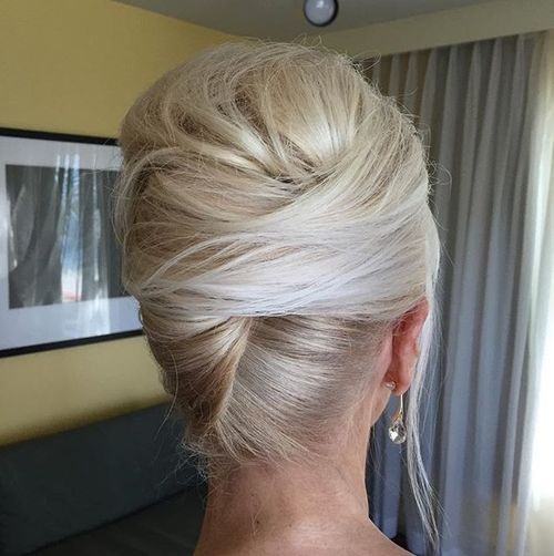 blonde french twist with a bouffant