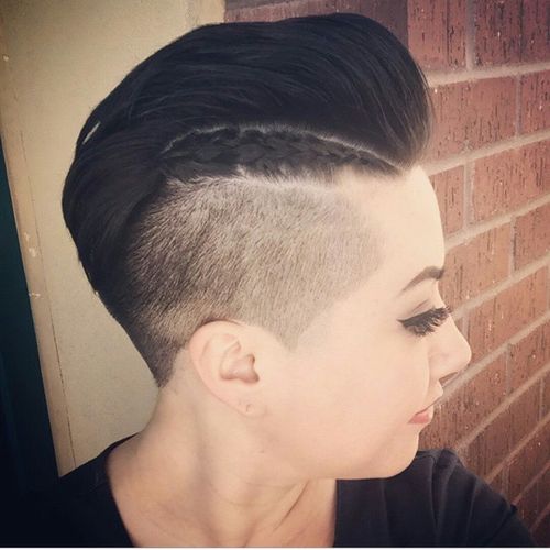 short mohawk with closely clipped sides for women