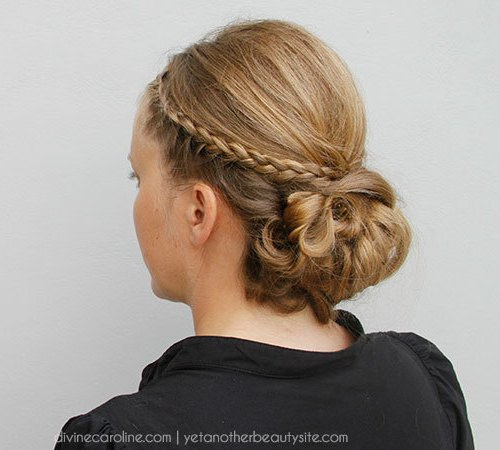 braided updo with a chignon