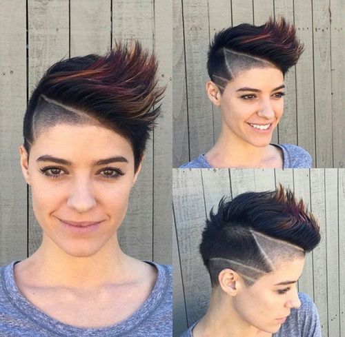 creative mohawk with hair chalking