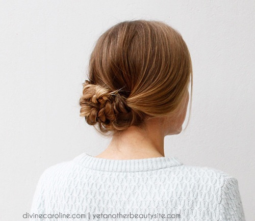 quick low braided updo