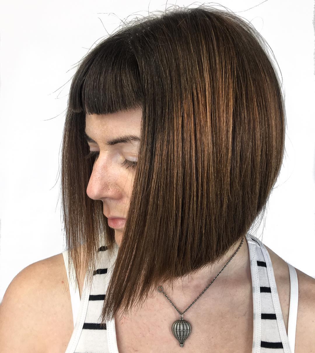 Straight Inverted Bob With Short Bangs