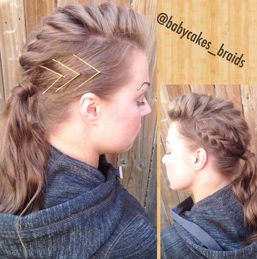 braided mohawk hairstyle for long hair