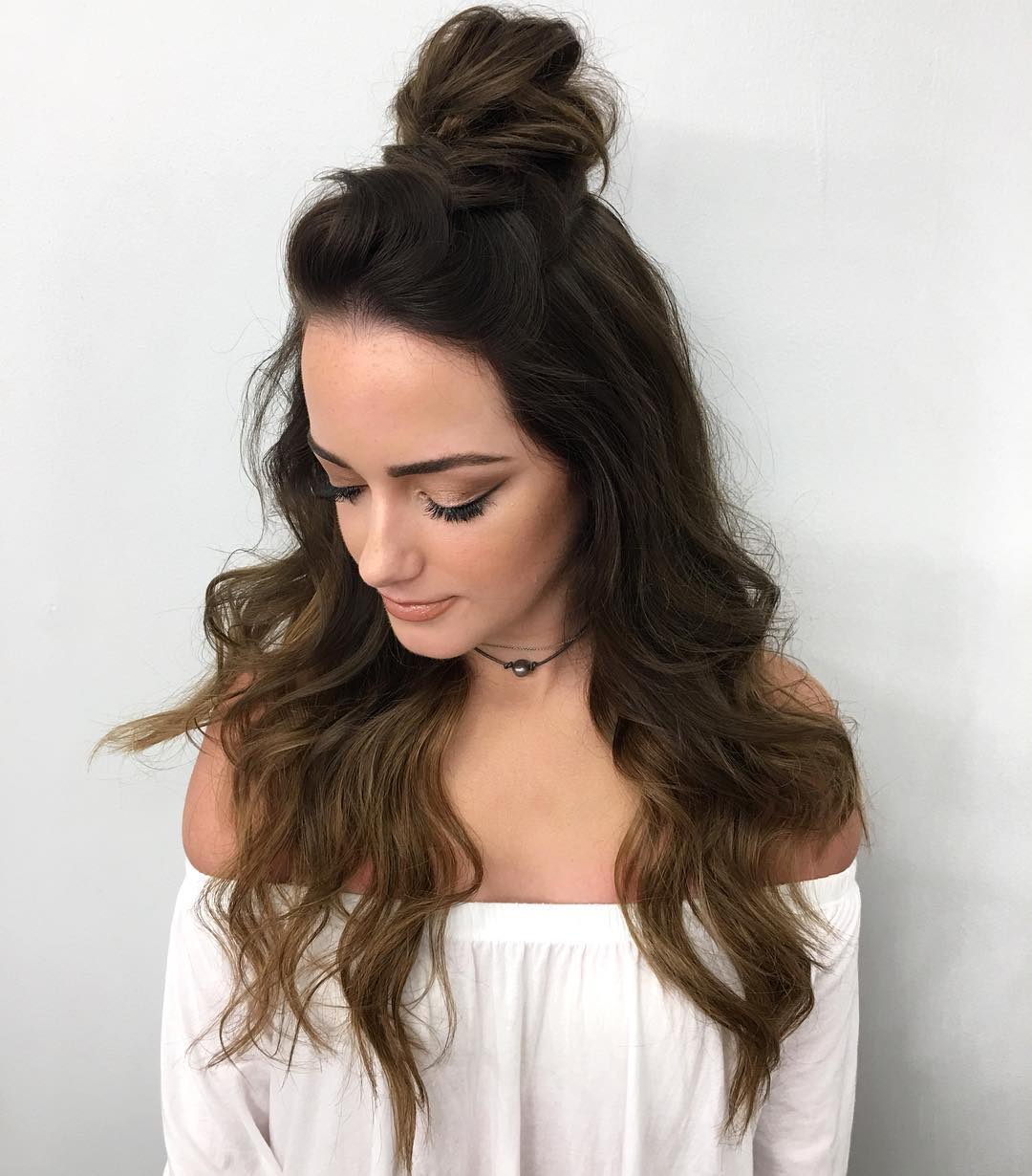 Messy Half Up Top Knot