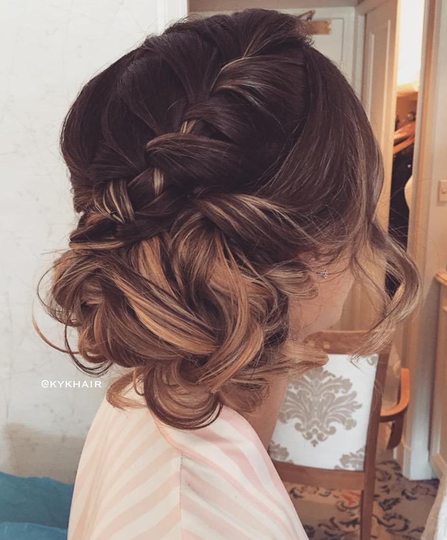 Curly Side Updo With A Braid