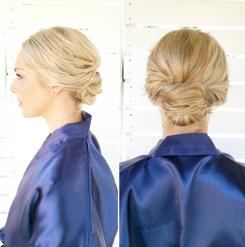 low blonde updo for short hair