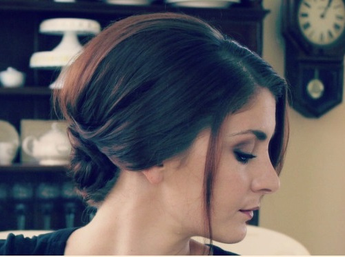 loose elegant updo with a low knot