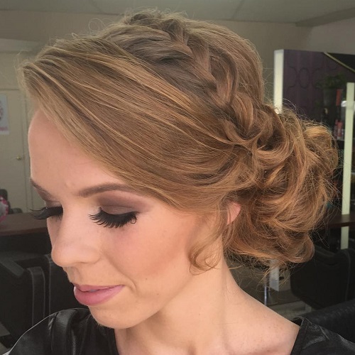 Curly Side Bun Hairstyle