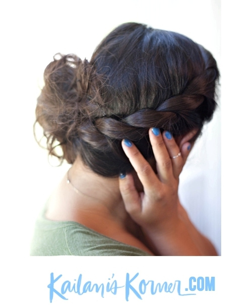 braided updo with a side bun