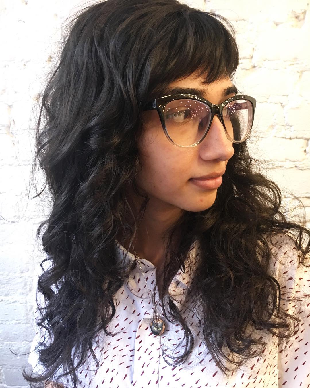 Long Curly Hairstyle With Bangs
