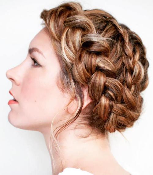 crown braid hairstyle for red hair