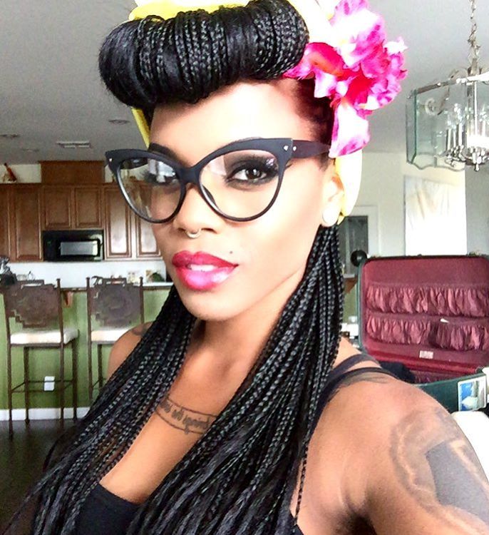 Black Pin Up Hairstyle With Braids