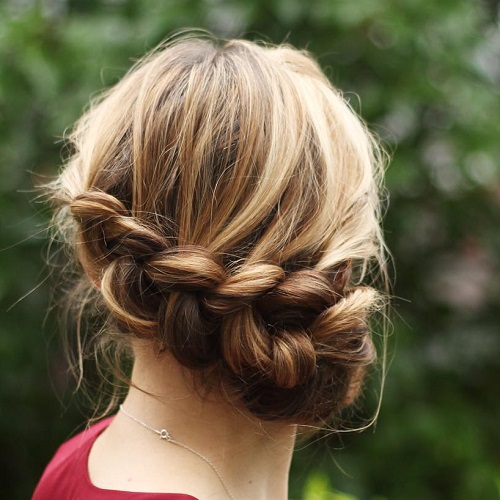 Messy Low Braided Updo